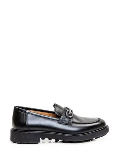 Gancini Ornament Leather Loafer Black - SALVATORE FERRAGAMO - BALAAN 2