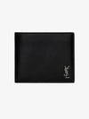 Tiny Cassandre East West Wallet in Matte Leather Black - SAINT LAURENT - BALAAN 2