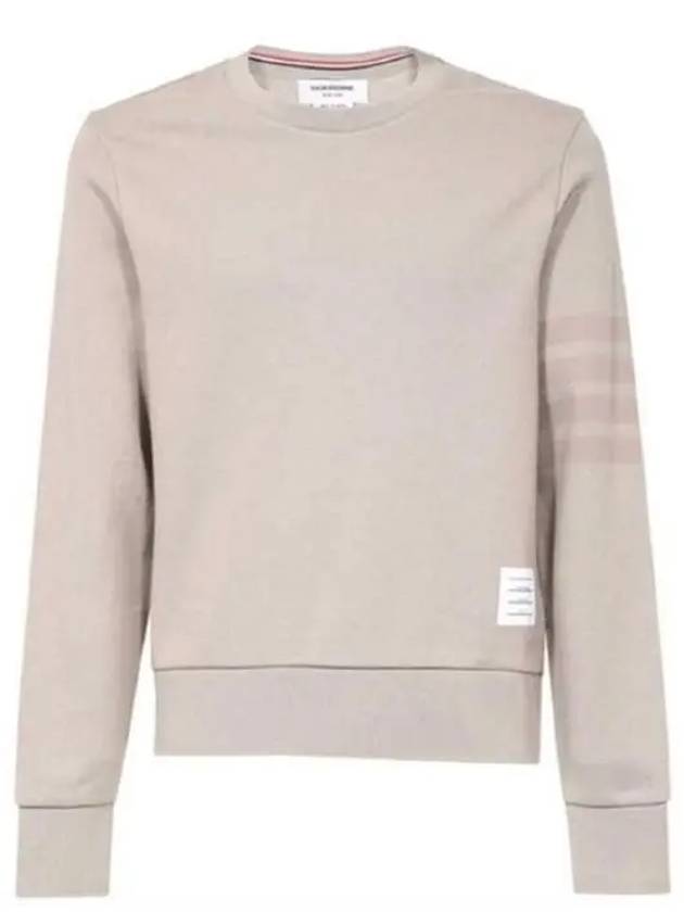 Classic Loopback Tonal 4 Bar Crewneck Knit Top Beige - THOM BROWNE - BALAAN 2