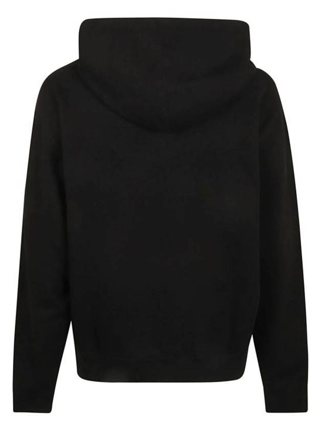 Logo Patch Drawstring Cotton Zip-up Hoodie Black - JIL SANDER - BALAAN 4