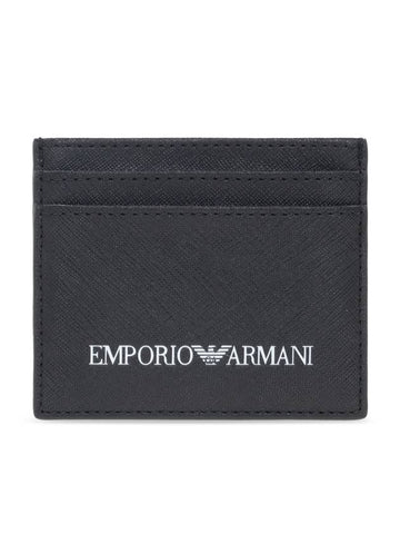 Logo Card Wallet Black - EMPORIO ARMANI - BALAAN.