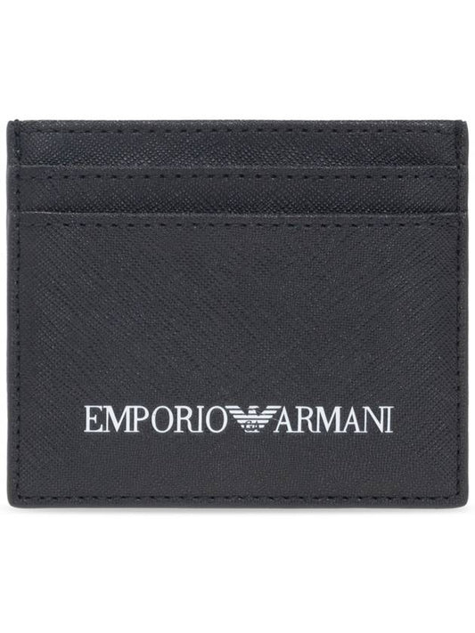 Logo Card Wallet Black - EMPORIO ARMANI - BALAAN.
