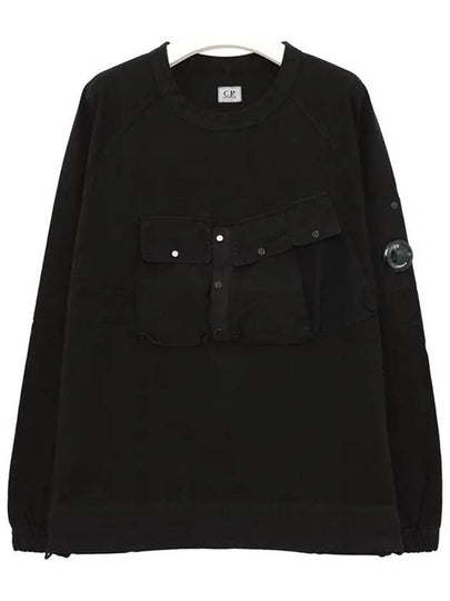 Lens Wappen Pocket Sweatshirt Black - CP COMPANY - BALAAN 2