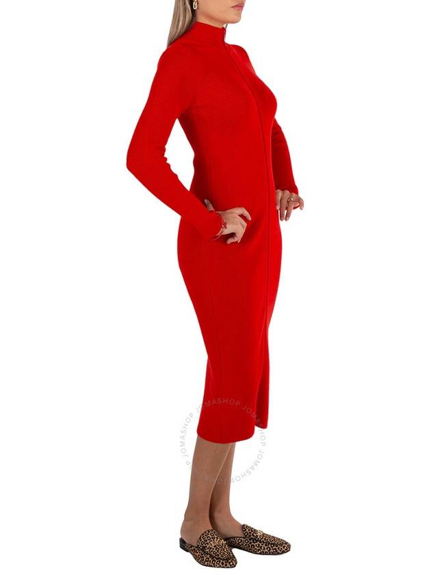 Loewe Vermillion Wool-Blend Zip-Up Midi Dress, Size X-Small - LOEWE - BALAAN 3