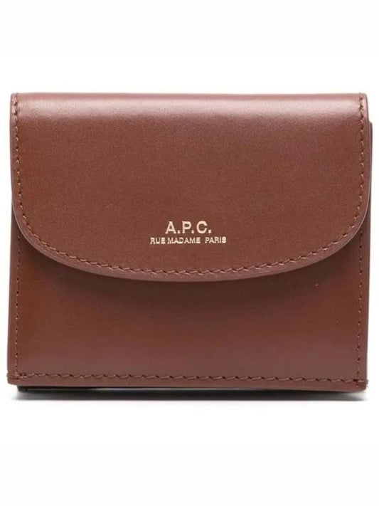 Logo Coin Leather Folder Half Wallet Brown - A.P.C. - BALAAN 2