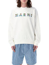 Logo Print Crew Neck Sweatshirt White - MARNI - BALAAN 1