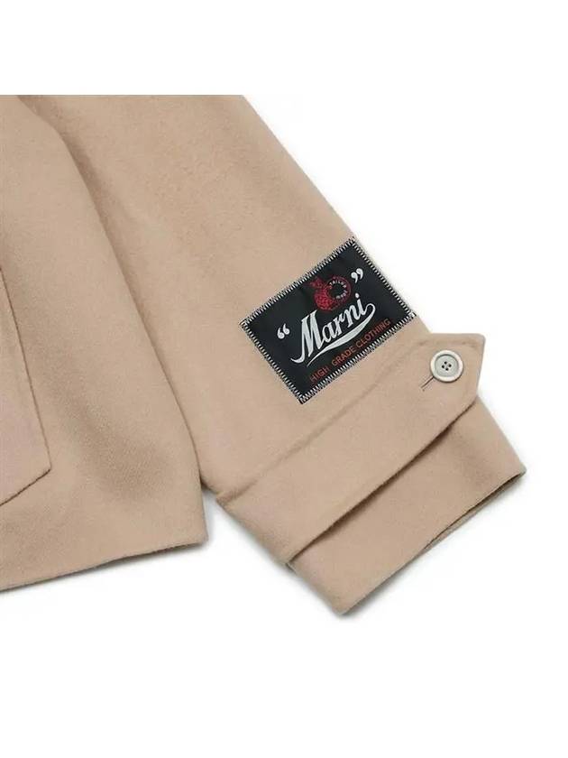 Logo Patch Virgin Wool Jacket Beige - MARNI - BALAAN 6