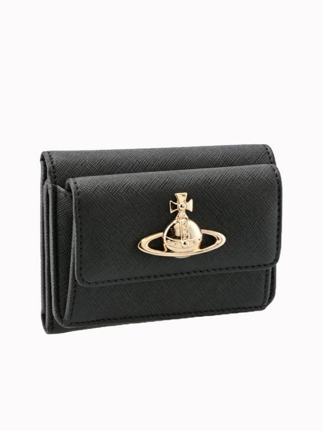 Logo Decorated Re-Vegan Half Wallet Black - VIVIENNE WESTWOOD - BALAAN 2