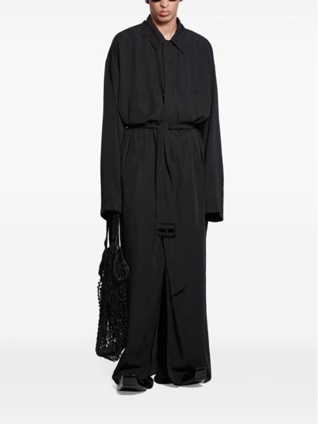 Belted Maxi Trench Coat Black - BALENCIAGA - BALAAN 7