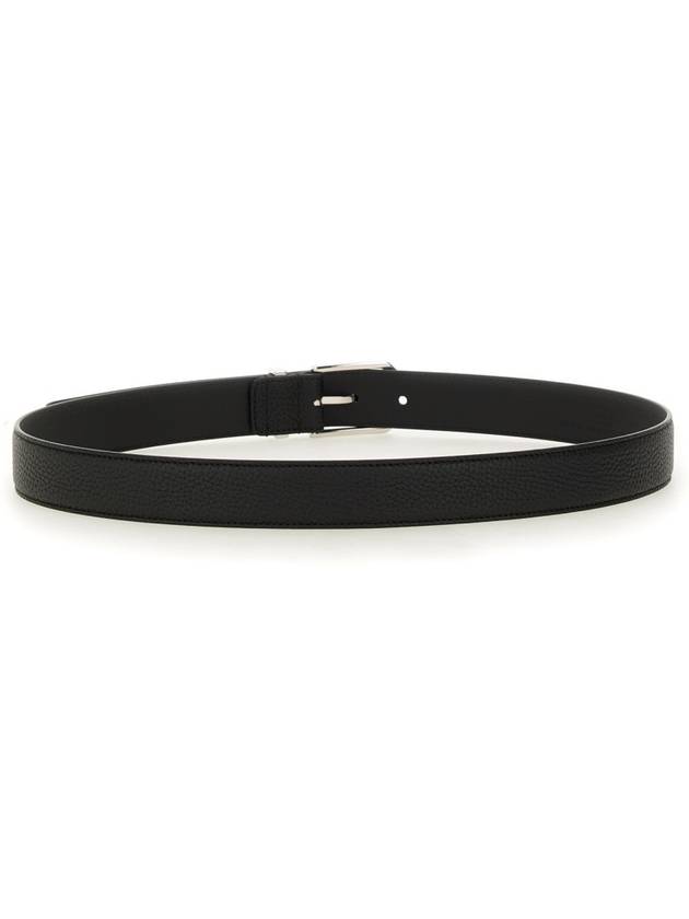 Rectangular Leather Buckle Belt Black - GUCCI - BALAAN 4