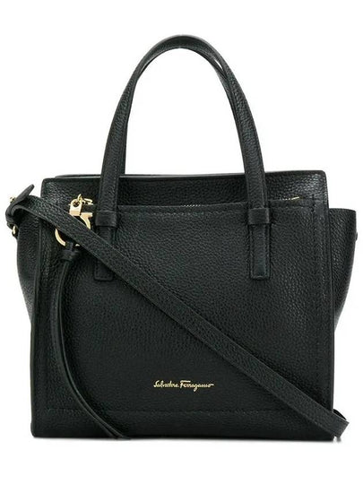 Amy Double Small Tote Bag Black - SALVATORE FERRAGAMO - BALAAN 2