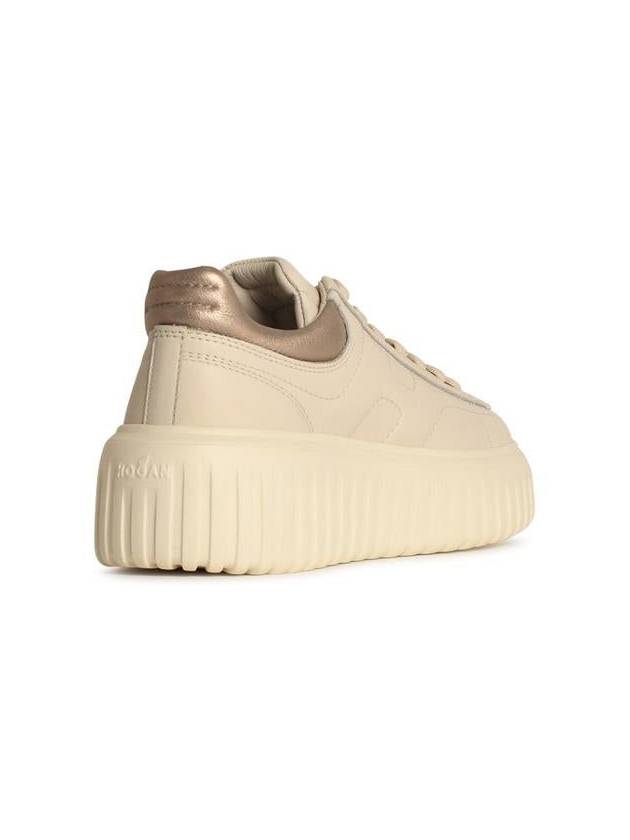 Hogan 'H-Stripes' Beige Leather Sneakers - HOGAN - BALAAN 3