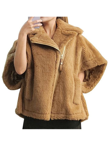 NEWMANTO Teddy Cape Camel 2424736342600 001 - MAX MARA - BALAAN 1