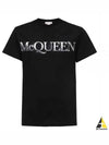 Spray Foil Print Short Sleeve T-Shirt Black - ALEXANDER MCQUEEN - BALAAN 2