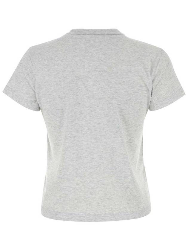 Logo print crew neck cotton short sleeve t shirt gray melange - ALEXANDER WANG - BALAAN 3