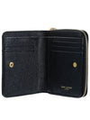 Monogram Zipper Grained Leather Half Wallet Black - SAINT LAURENT - BALAAN 5