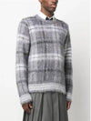 Check 4 Bar Mohair Knit Top Grey - THOM BROWNE - BALAAN 4