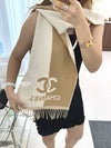 CC logo lettering wool muffler beige AAA255 - CHANEL - BALAAN 5