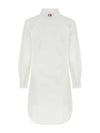 Women's Point Collar Poplin Short Dress White - THOM BROWNE - BALAAN 3