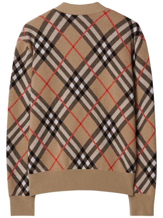 Check Wool Mohair Blend Cardigan Sand - BURBERRY - BALAAN 7