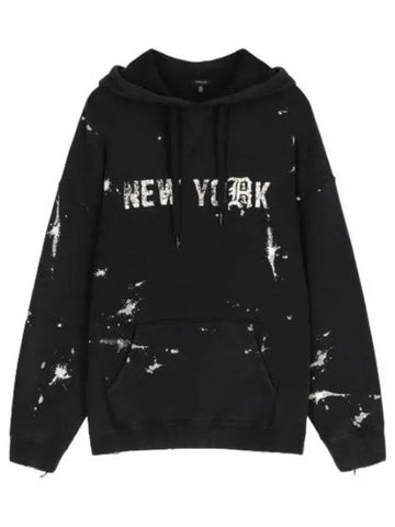 New York Hooded Black Sweatshirt - R13 - BALAAN 1