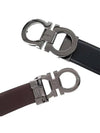 Double Gancini Reversible Leather Belt Black Auburn - SALVATORE FERRAGAMO - BALAAN 5