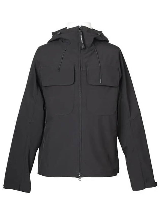 Men's Goggles Utility Hooded Jacket Black - CP COMPANY - BALAAN.