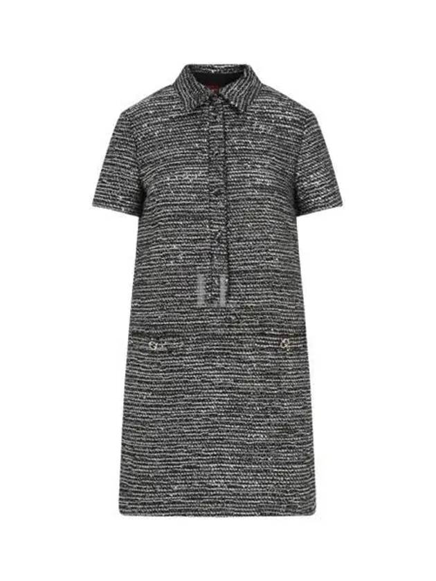 Striped Tweed Lamé Short Dress Black Silver - GUCCI - BALAAN 2