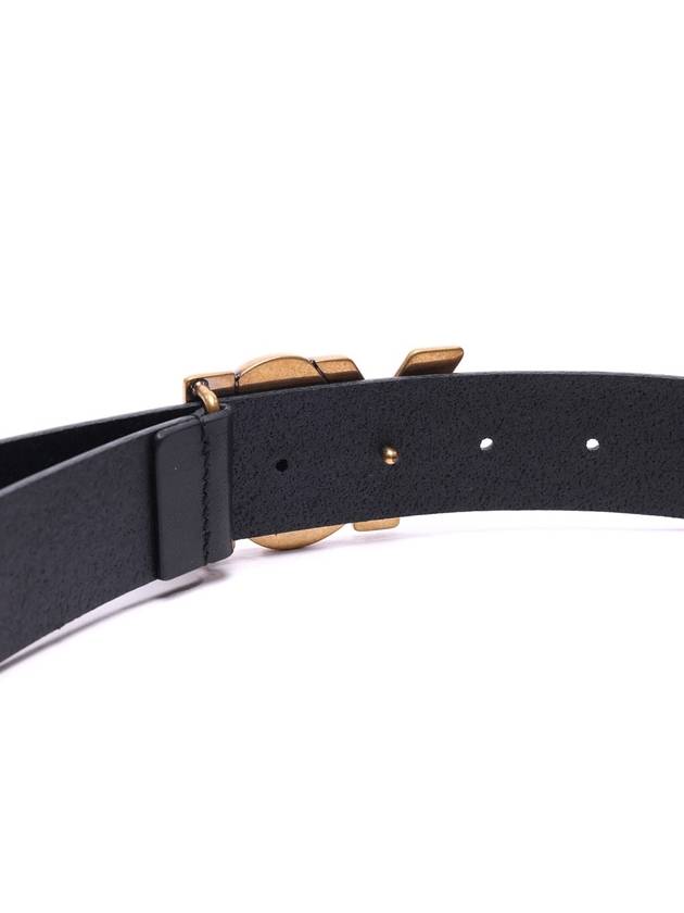 Big Logo Leather Belt Black - SAINT LAURENT - BALAAN 7