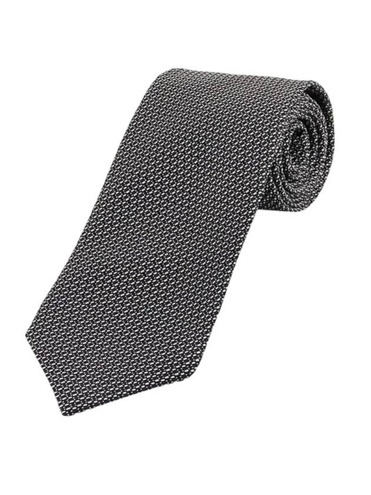 Men's Jacquard Silk Tie Black - TOM FORD - BALAAN 1
