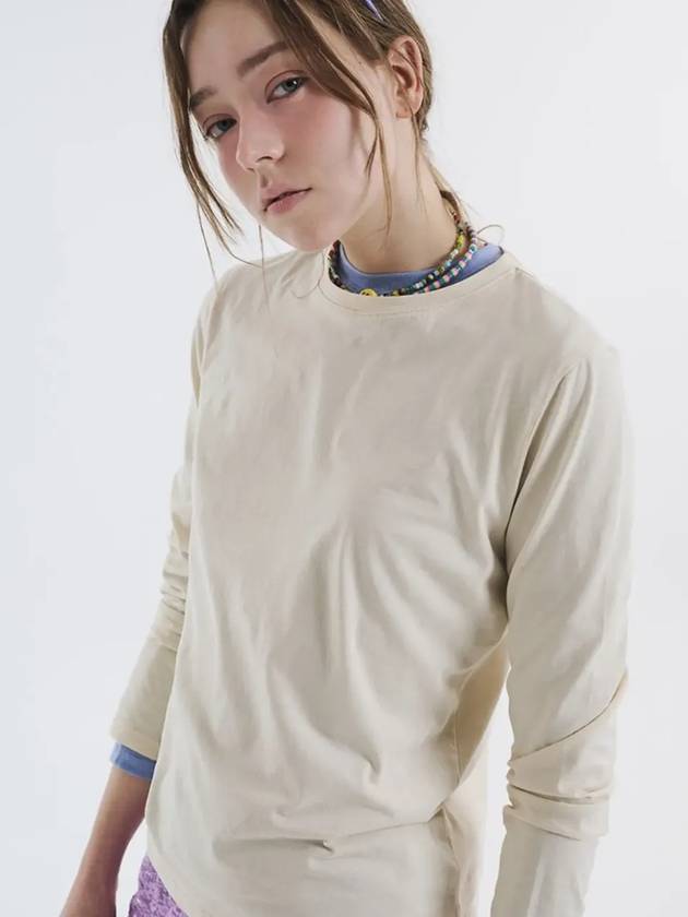 Round Long Sleeve T-Shirt Cream Yellow - VOYONN - BALAAN 6