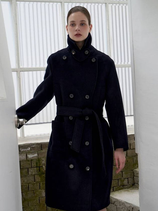 Color 2 Collector Premium Love Elizabeth Merino Wool Coat Navy - JULIY&CALLA - BALAAN 1