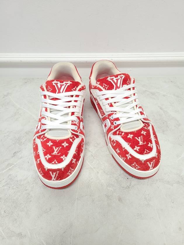 Red Monogram Velvet Trainer Sneakers 6 - LOUIS VUITTON - BALAAN 3