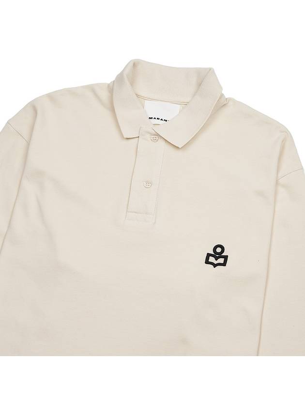 Anafikolo Embroidery Logo Long Sleeve Polo Shirt Ivory - ISABEL MARANT - BALAAN 3