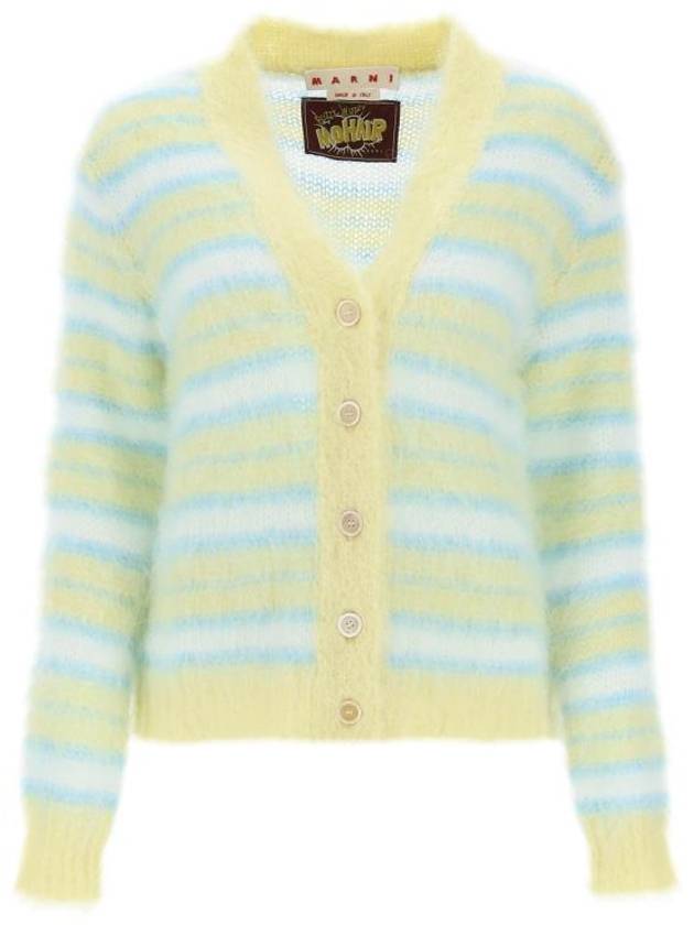 Stripe Brush Mohair Cardigan Yellow - MARNI - BALAAN 2