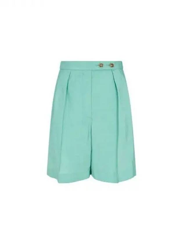 Women s Silk Blend Pleated Shorts Green 271235 - EMPORIO ARMANI - BALAAN 1