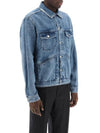 Jango Embroidered Logo Denim Jacket Blue - ISABEL MARANT - BALAAN 3