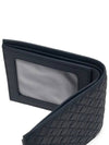 Intrecciato Calf Leather Half Wallet Navy - BOTTEGA VENETA - BALAAN 4