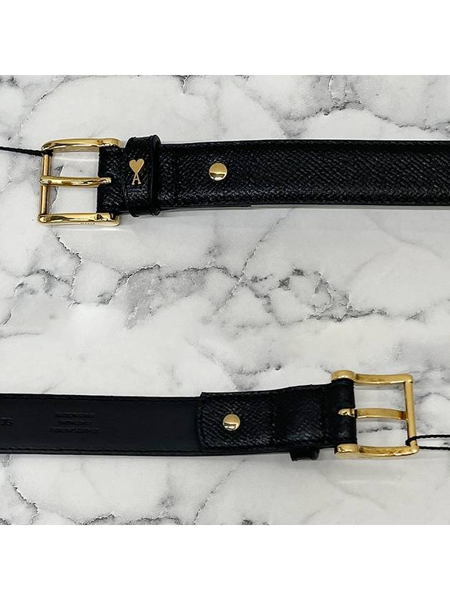 Paris Belt 25mm Black Vibrated Brass UBL029 AL0036 0015 - AMI - BALAAN 7