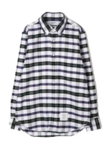 Tartan Oxford straight fit shirt - THOM BROWNE - BALAAN 1