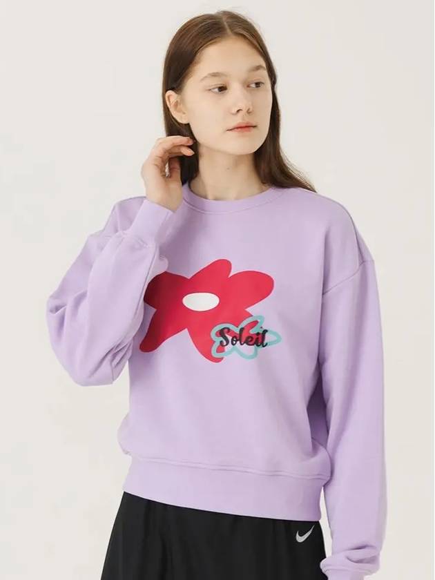 Brushed Options Soleil Doodle Flower Sweat Shirts LAVENDER - LE SOLEIL MATINEE - BALAAN 3