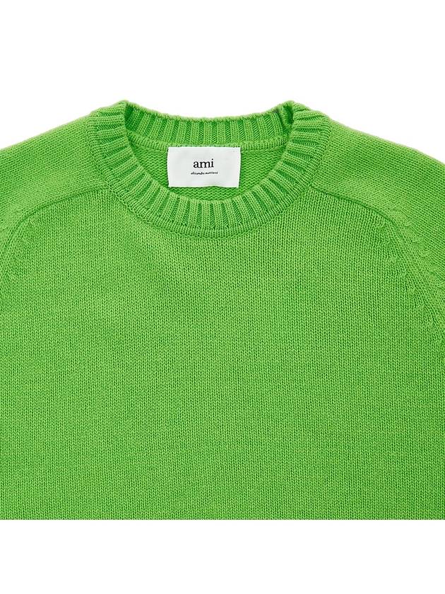 Round Neck Knit Top Green - AMI - BALAAN 4