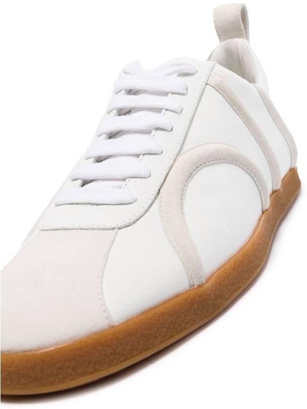 Women's Monogram Embossed Leather Low-Top Sneakers White - TOTEME - BALAAN 4