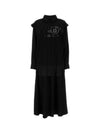 Women's 6 Numbering Logo Overlayered Shirt Long Dress Black - MAISON MARGIELA - BALAAN 1