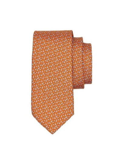 Giraffe Print Silk Tie Orange - SALVATORE FERRAGAMO - BALAAN 2