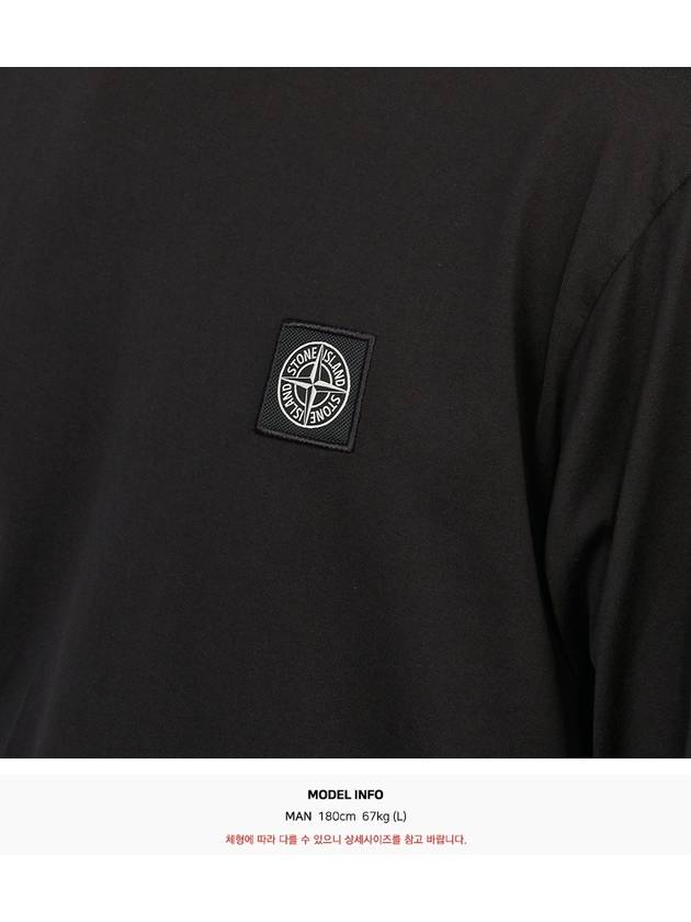 Chest Patch Long Sleeve T-Shirt Black - STONE ISLAND - BALAAN 7