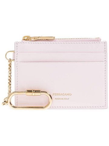 FERRAGAMO Card Case With Keychain, Women's, Pink - SALVATORE FERRAGAMO - BALAAN 1