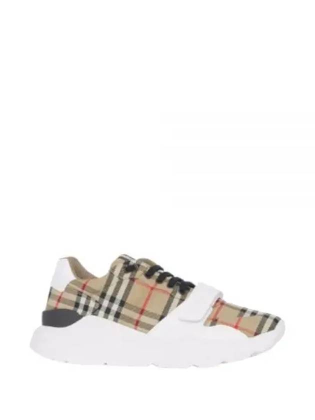 Vintage Check And Leather Sneakers White Archive Beige - BURBERRY - BALAAN 2