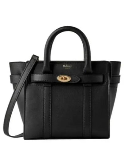 Micro Zipper Bayswater Tote Bag Black - MULBERRY - BALAAN 2