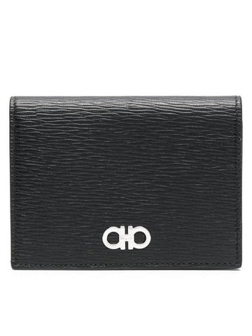 Gancini Card Wallet Black - SALVATORE FERRAGAMO - BALAAN 1